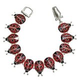 Ladybug Enamel Link Bracelet