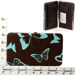 Butterfly Brown/Blue Canvas Wallet