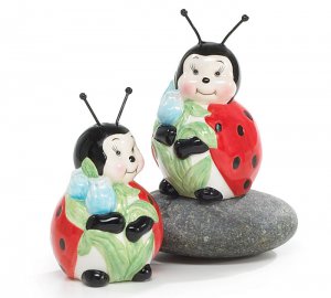 Playful Ladybug Salt & Pepper Shakers