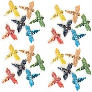 Colorful Dragonflies Glass Accents, pk/24