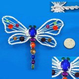 Large Multicolored Crystal Dragonfly Pin
