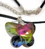 Crystal Butterfly Pendant on Cord
