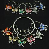 Multicolored Butterfly Wine Charms, set/6
