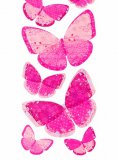 Pink Pattern Butterfly Wall Stickers (18pc)