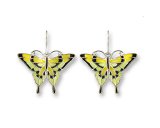 Tiger Swallowtail Silverplate Enamel Earrings