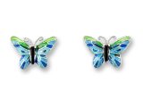 Tropical Butterfly Sterling Enamel Earrings