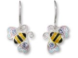 Crystal Bumblebee Sterling Enamel Earrings