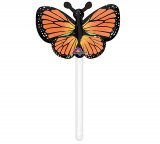 Inflatable Mylar Orange Butterfly on Holder