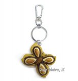 Natural Wood Butterfly Keychain