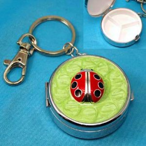 Ladybug Pillbox Keychain