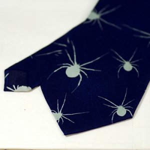 Indigo Blue Satin Spider Necktie