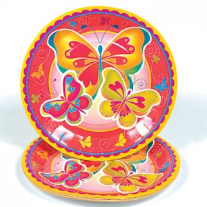 Butterfly Large Party Plates, pk/8
