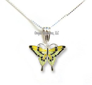 Tiger Swallowtail Silverplate Enamel Necklace