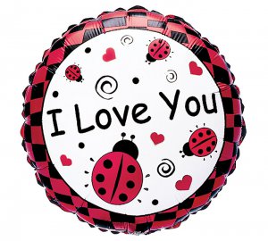 "I Love You" Foil Ladybug Balloon