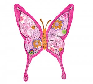 Pink Swallowtail Butterfly Mylar Balloon