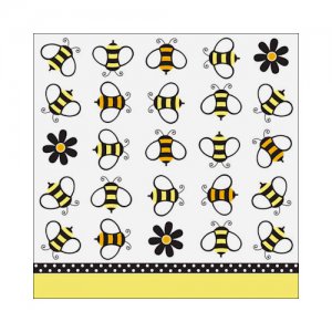 Buzzy Bumblebee Small Napkins, pk/18