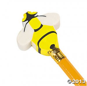 BugsNBees > Bee Gifts > Bumble Bee Pencil Top Eraser