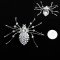 Silvery Crystal Spider Pin