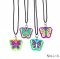 Rubber Butterfly Necklaces , set/4