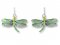 Turquoise Dragonfly Silverplate Enamel Earrings